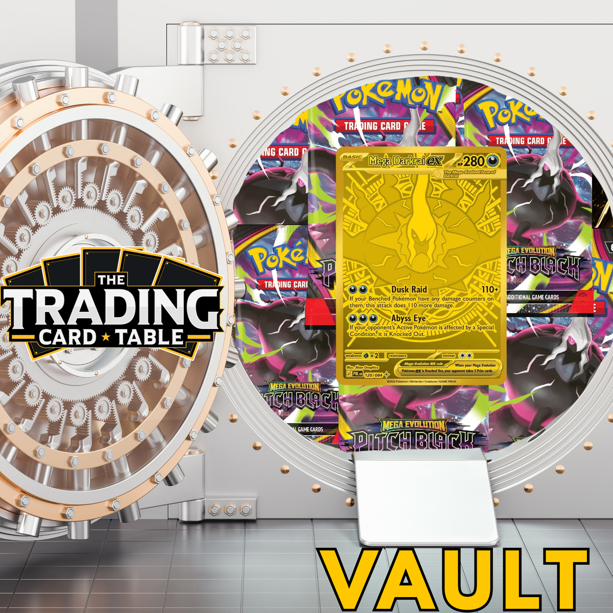 Trading Card Table Vault - Pitch Black