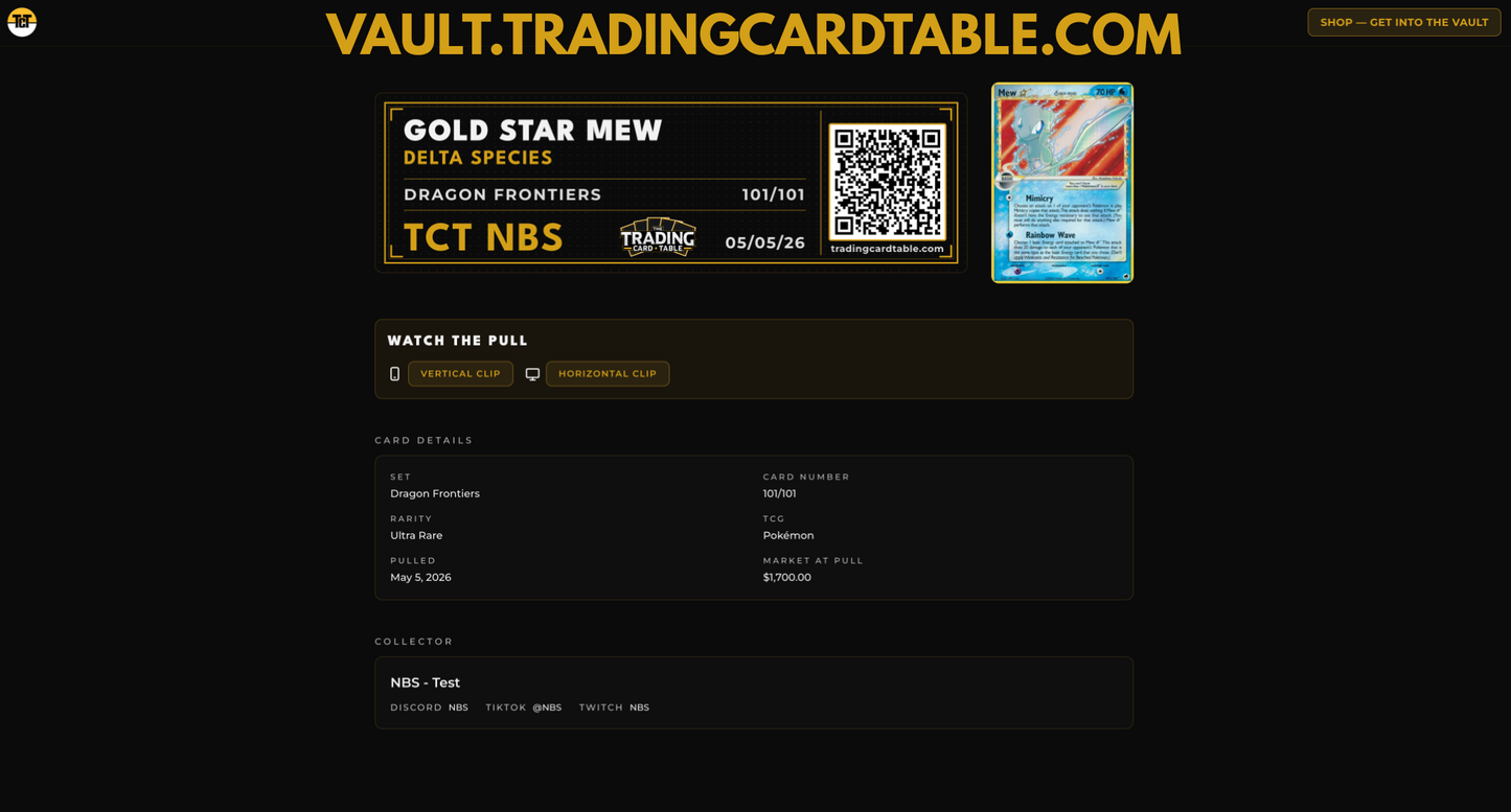 TCT Vault Card